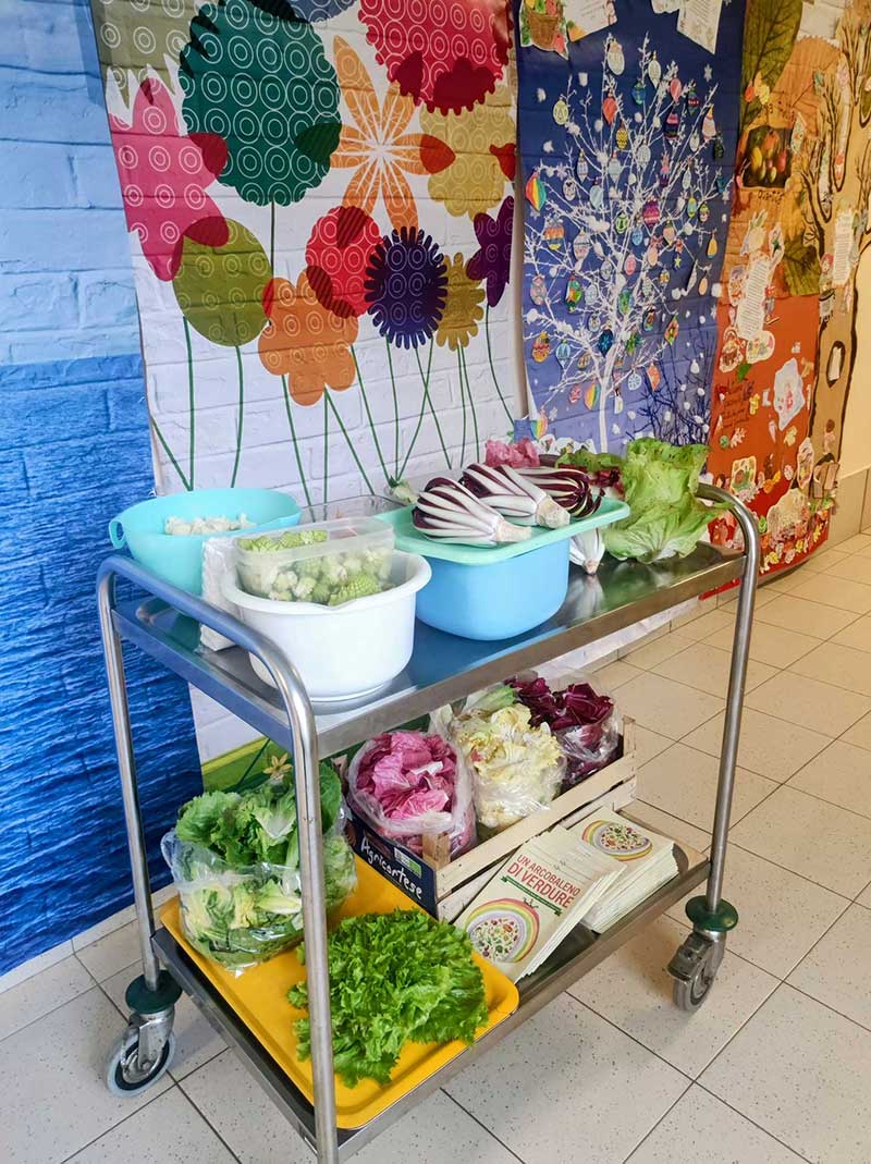 Carrello con frutta e verduda dell'inizitiva CiRePC