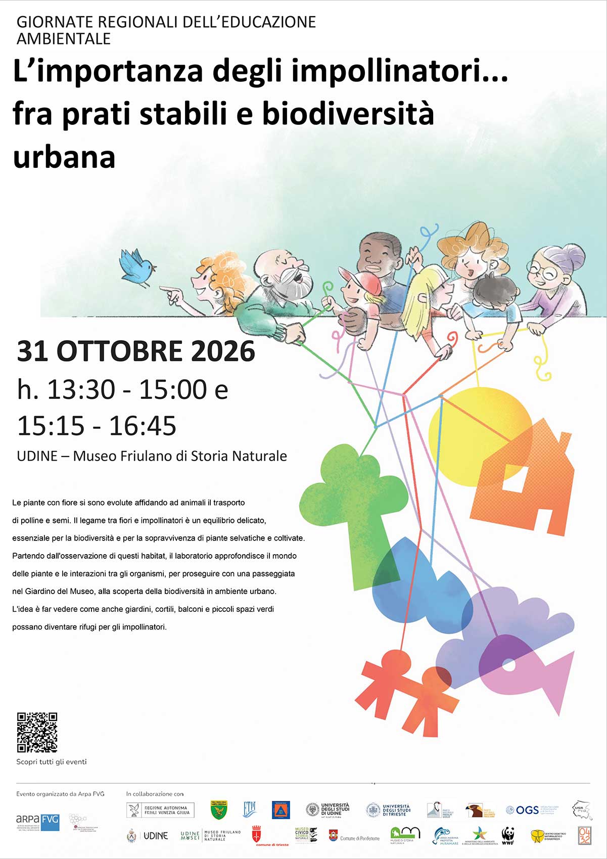 Flyer dell'incontro divulgativo 'L'importanza degli impollinatori fra prati stabili e biodiversità urbana'