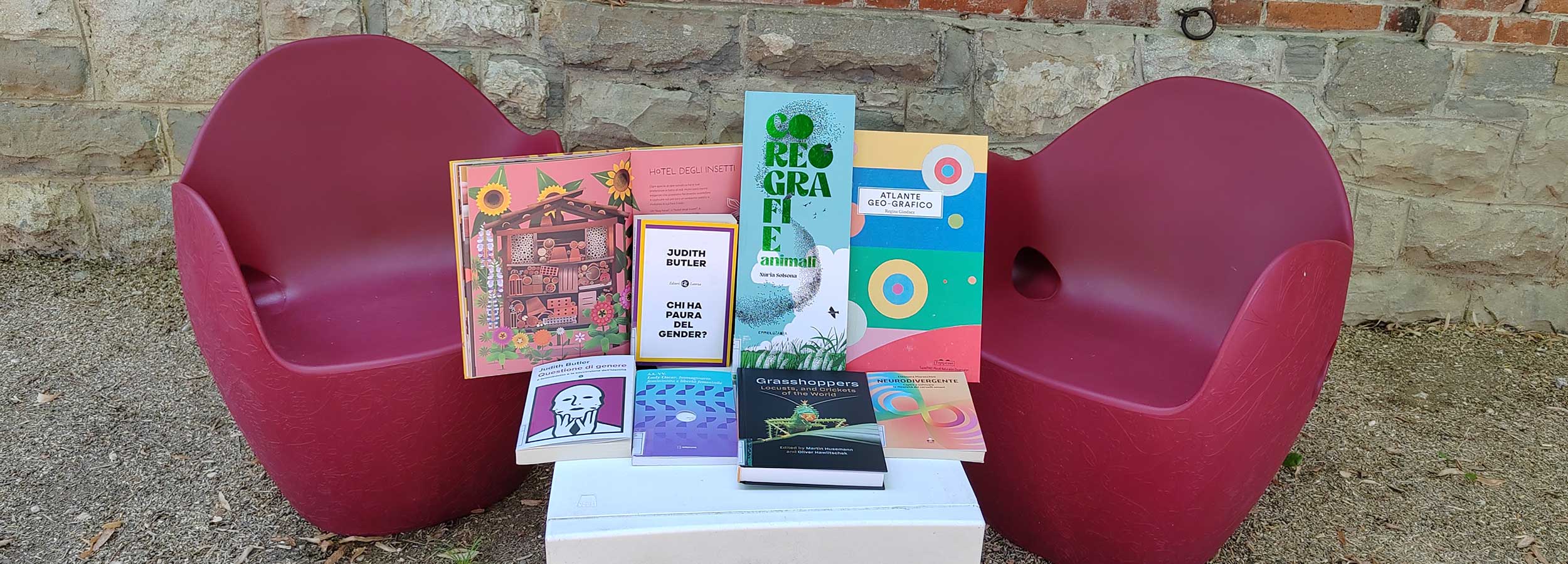 Foto dei libri acquistati a maggio dalla biblioteca 
