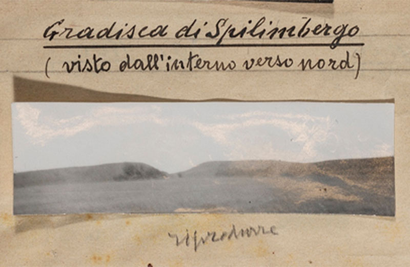 Castelliere di Gradisca di Spilimbergo. Manoscritto di Lodovico Quarina (Biblioteca Civica “V. Joppi”, Sezione Manoscritti e rari, f.p. 2605).
