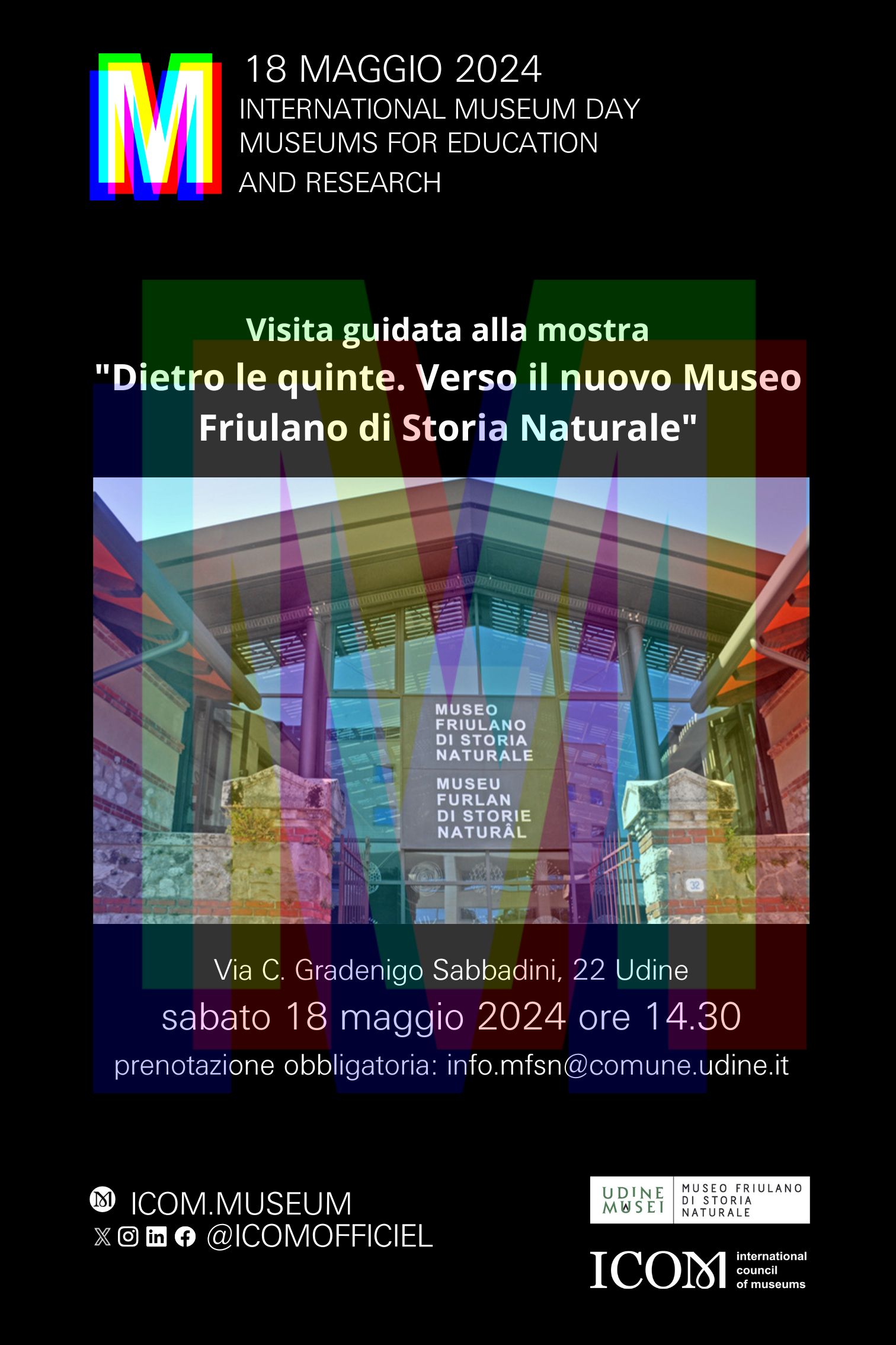 Invito alla visita guidata del Museo Friulano di Storia Naturale organizzata in occasione dell'International Museum Day (18 Maggio 2024)