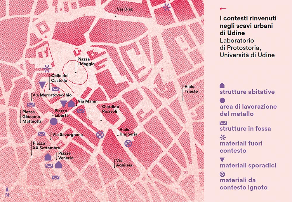 I contesti rinvenuti negli scavi urbani di Udine (Laboratorio di Protostoria, Università di Udine)