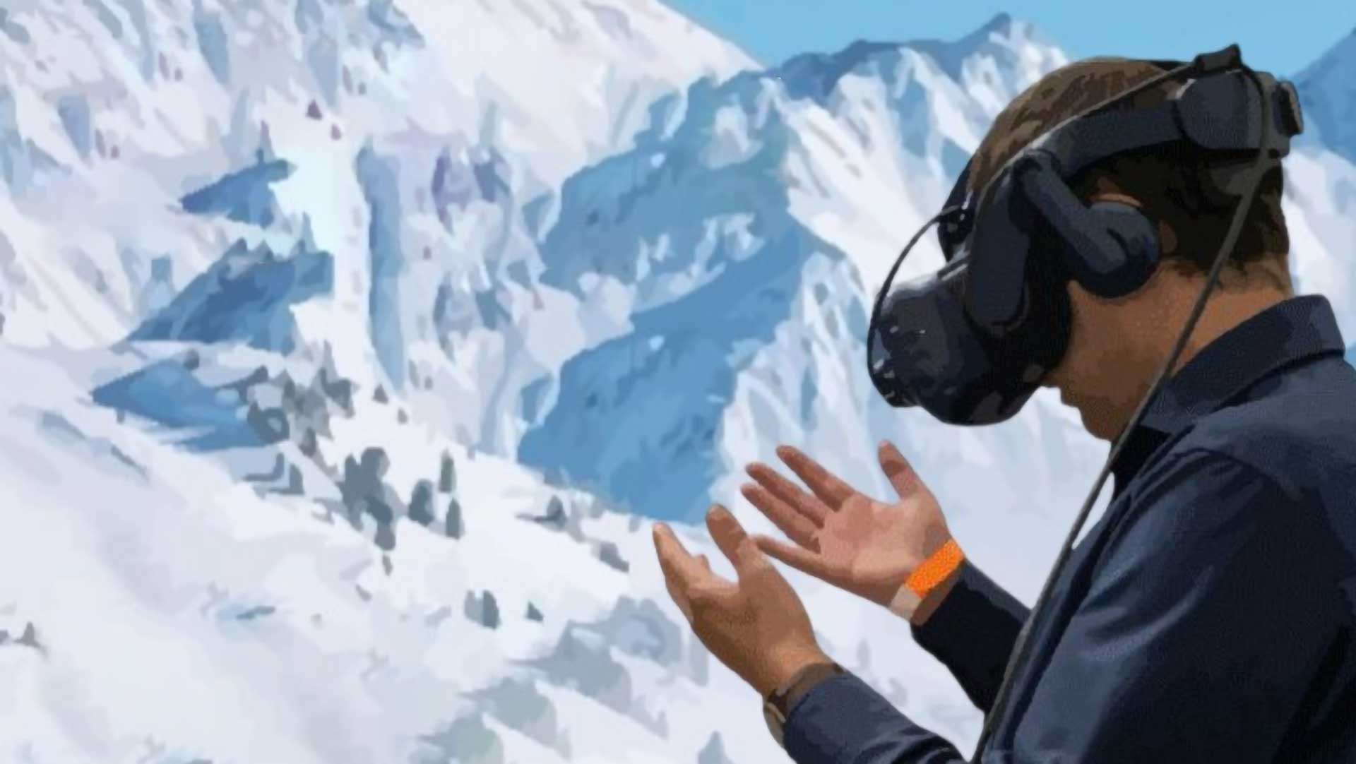 Locandina Esperienza immersiva in realtà virtuale Il Ghiacciaio dei Forni - a cura dell'Università degli Studi di Milano Dipartimento di Scienze e Politiche e Ambientali. 25 Ottobre 2024 dalle 18:00 alle 19:00