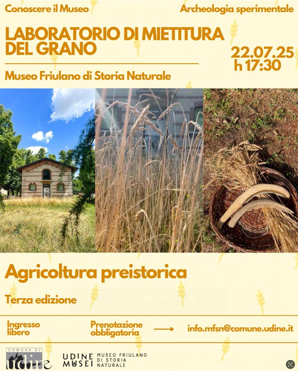 Locandina del Laboratorio di mietitura del grano